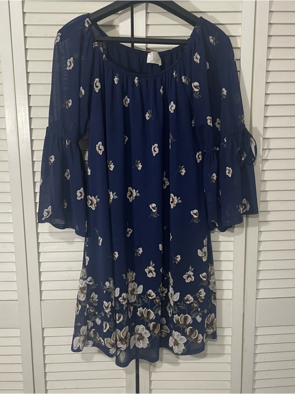 Siren Lily Navy Elastic-Waist Dress